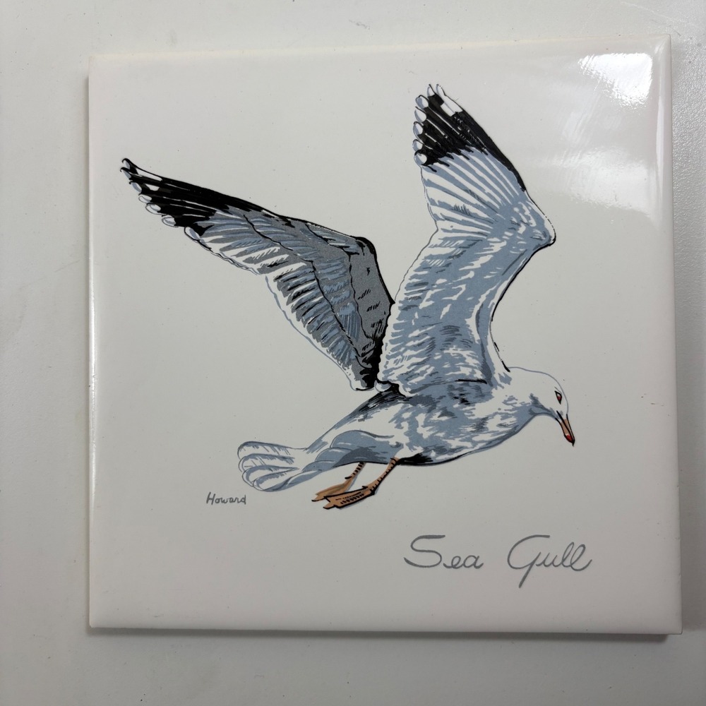 Vintage Seagull Ceramic Tile‎ Wall Art Coastal Nautical Decor